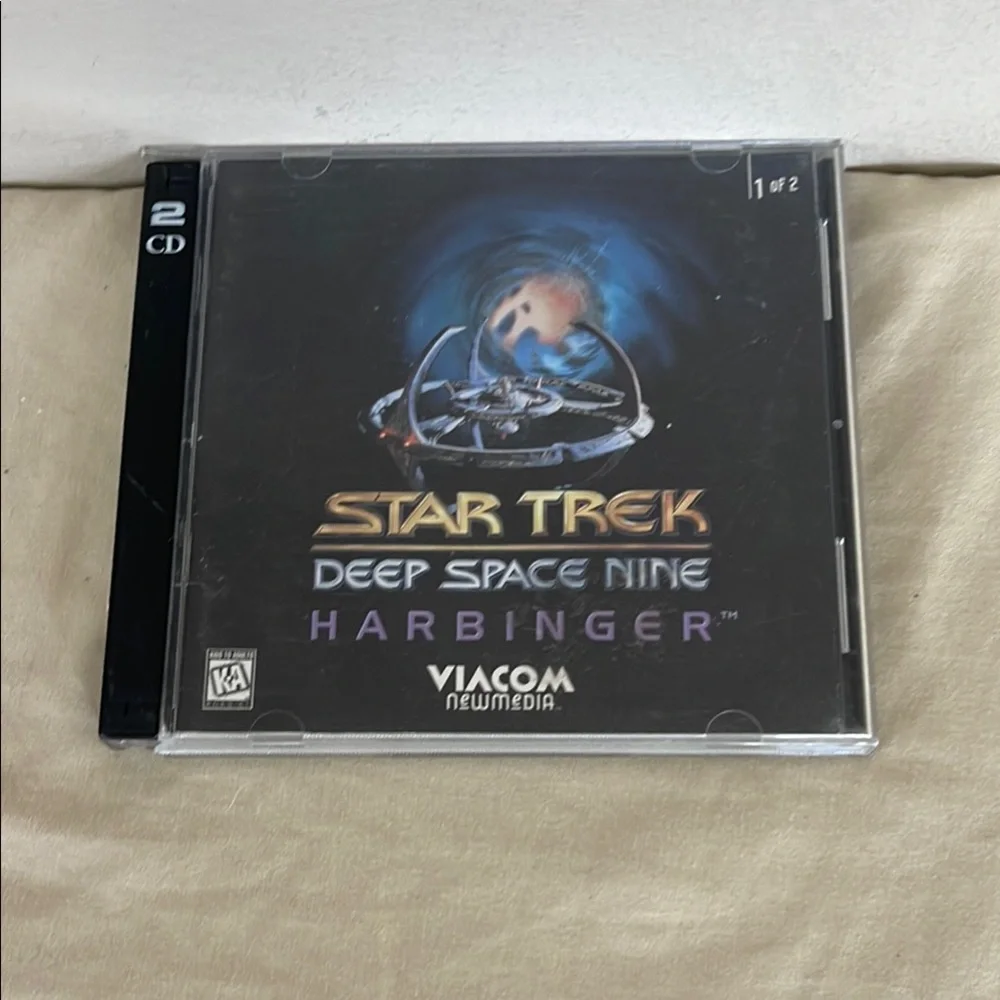⭐️ Star Trek Deep Space Nine Harbinger CD 1995 Viacom 2 Discs PC CD-ROM Rare